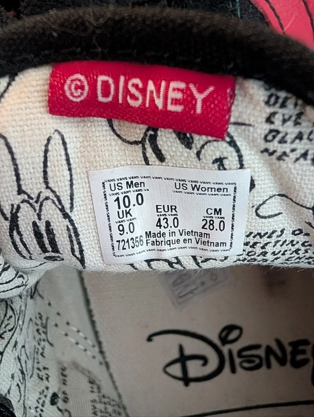 Vans x Disney Old Skool sneakers Mickey Mouse Club collection Size 10